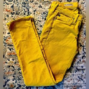 AG Adriano Goldschmied Stevie Petite Corduroy Yellow Corduroy Pants 26 P